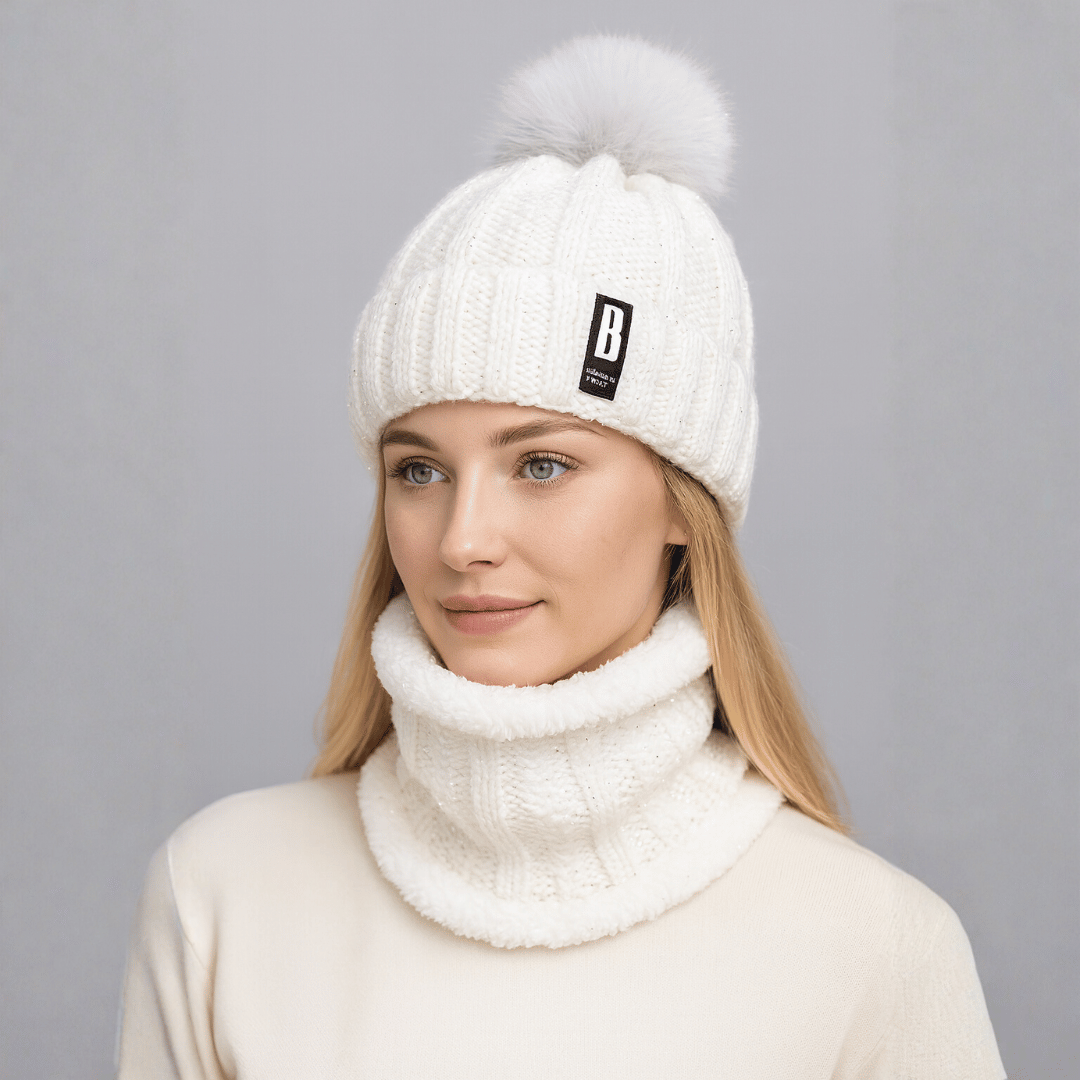 Women’s Thermal Knit Hat & Neck Warmer Set – Snowmira