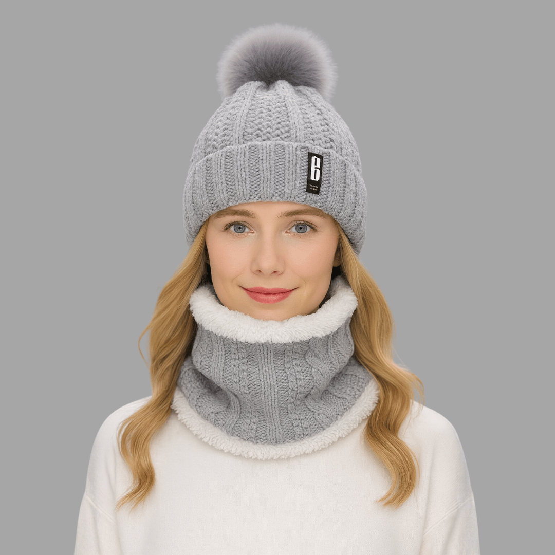 Women’s Thermal Knit Hat & Neck Warmer Set – Snowmira