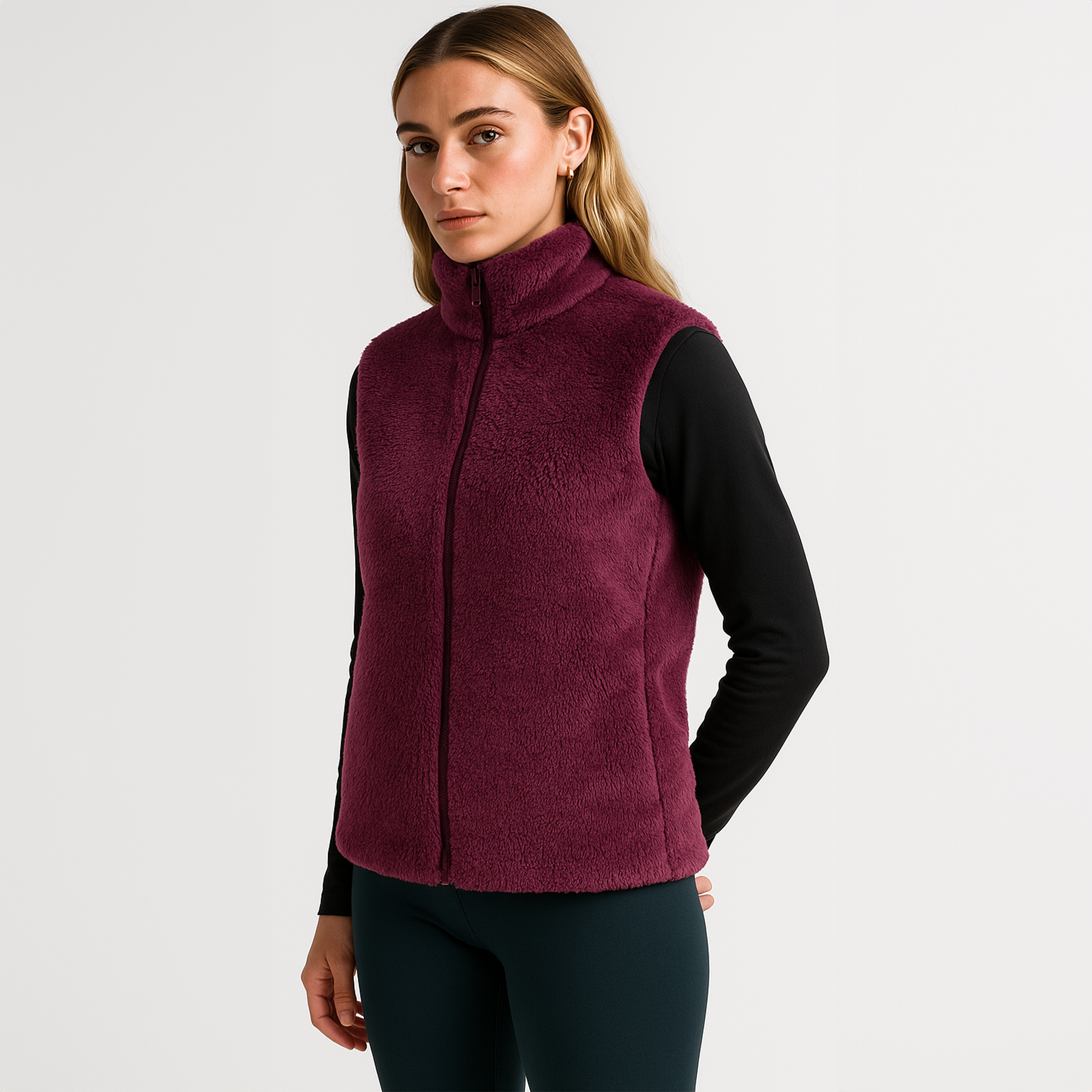 Women’s Thermal Fleece Vest - Snowy
