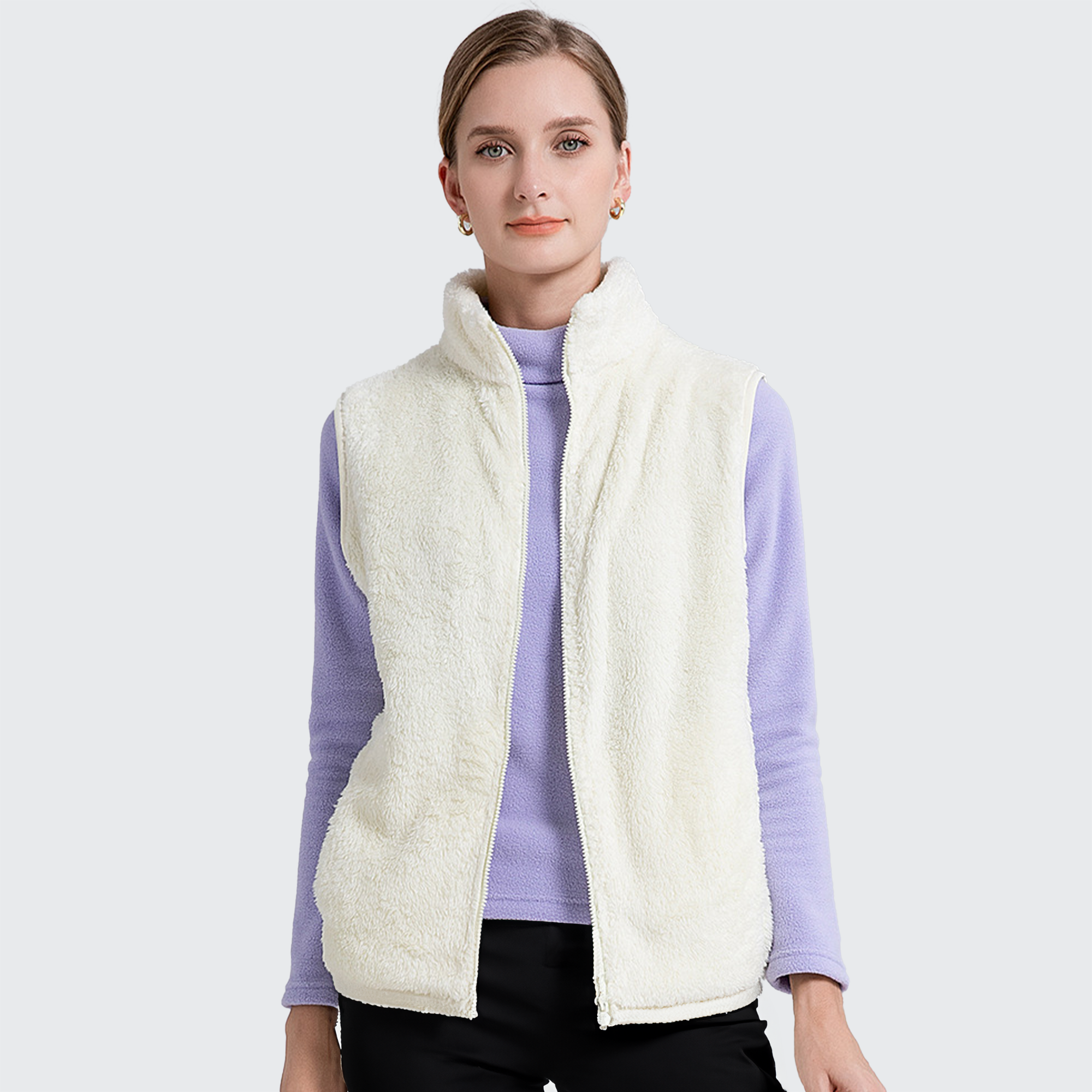 Women’s Thermal Fleece Vest - Snowy