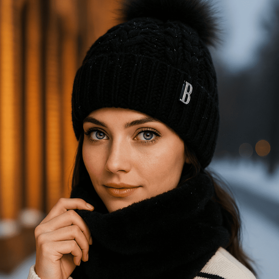 Women’s Thermal Knit Hat & Neck Warmer Set – Snowmira