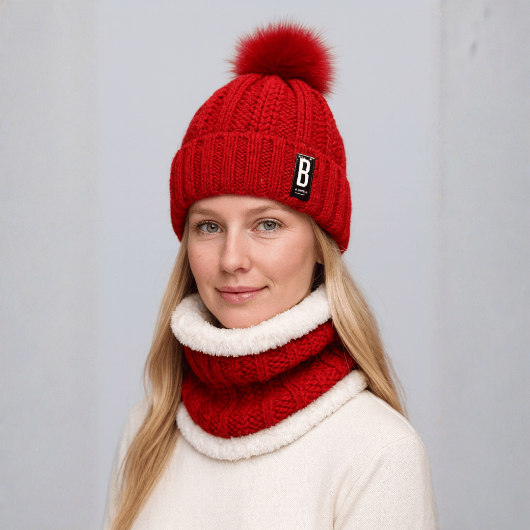 Women’s Thermal Knit Hat & Neck Warmer Set – Snowmira