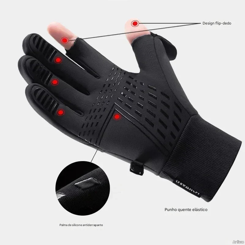 Winter Flip-Finger Thermal Gloves with Zipper – Frostline